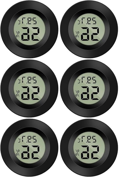 Mini LCD Digitale Thermometer en Hygrometer voor Koelkast en Aquarium -50℃ tot +70℃, 6 Stuks, Temperatuur- en Vochtigheidsmeter