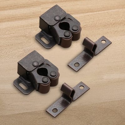 TLVX Meubel Kast Deur Vastzetter Rood Brons 2 sets / Deurklem / Kastklem / Deurstopper / Deurstop Red Brons / Meubel klem / Meubelbeslag / Deur dichter / Kastdeur vanger / Buffer / Deurklem / Deuroplossing / Magneet vervanger deur / (2 sets)