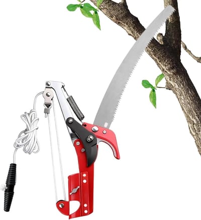 Boomzaag op Steel - Snoei- en Takkenzaag - Tuinonderhoud - Verstelbare Dubbelfunctie - 34 cm zaaglengte - Zilverkleurig