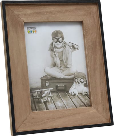 Deknudt Frames fotolijst S67TX2 - zwart + houten passe-partout - 10x15