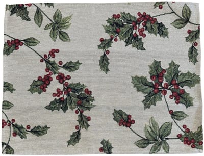 Placemat - Tafelloper - Luxe gobelinstof - Mistletoe - Kerst - Loper 45 cm - Goud glitterdraad