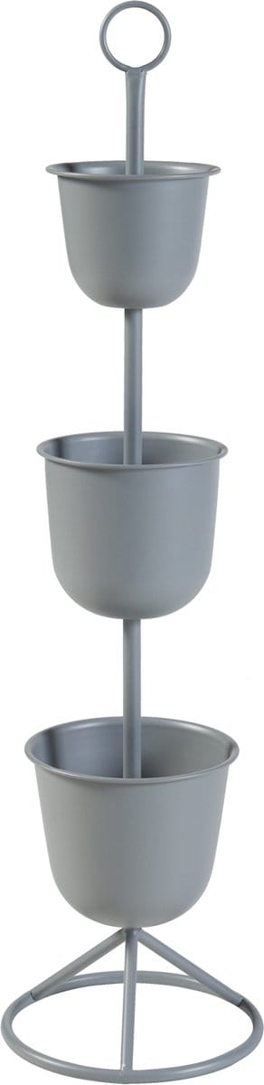 Plantenstandaard Alphen 3 bloempotten 110x28 cm grijs [en.casa]