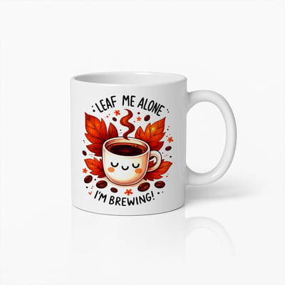 330ml Schattige Herfst Koffiemok – "Leaf Me Alone, I'm Brewing!" Leuke Herfstige Keramische Beker