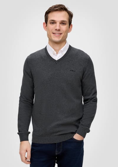 s.Oliver  Pullover Grey/black Taglia: S | Maglioni a maglia Outlet | Uomo | Grigio