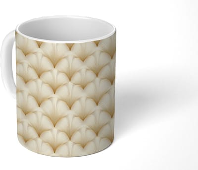 Mok - Koffiemok - Waaier - Motief - Goud - Mokken - 350 ML - Beker - Koffiemokken - Theemok