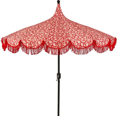 Mica Decorations Kelly Parasol met Draagtas - Stokparasol 238 x Ø235 cm - Tuin of Balkonparasol - Polyester, Staal - Rood