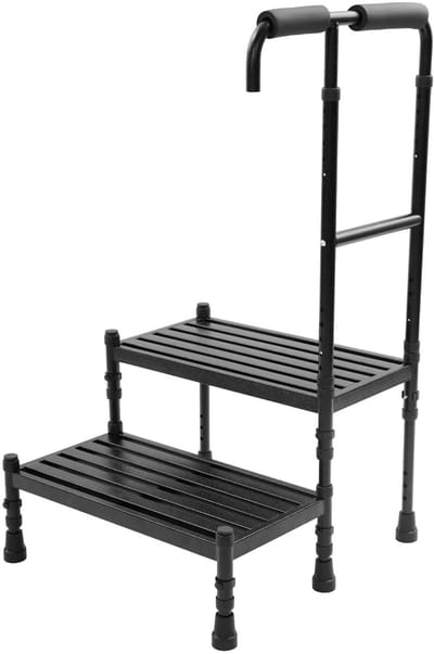 NordHaus Opstapkruk met Veiligheidsgreep - Verstelbare Opstap - 2-Trede Trapje - Antislip Treden - Hoogte 91-108 cm