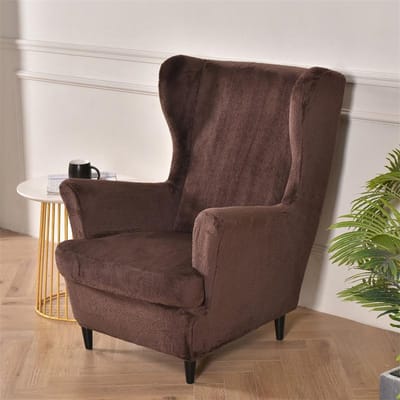 Verdikken Pluche Oorfauteuilhoes Stretch Oorfauteuilhoezen Elastische Winter Eénpersoonsbankhoezen met Zitkussenhoes