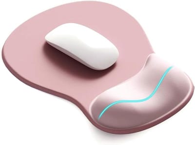 Muismat - met polssteun - Ergonomisch - Antislip - Ondersteuning - Comfortabel - gel - ideaal voor Gamen, School en Kantoor - roze