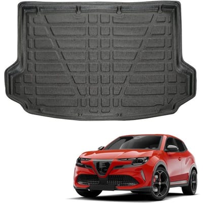 Kofferbakmat op maat - SCOUTT - Alfa Romeo Junior (sinds 2024) - Mat zwart TPE - Verhoogde randen - Antislipzone
