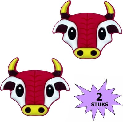 Fako Bijoux® - Tennisdemper - Tennis Demper - Stier - Bull - Rood - 2 Stuks