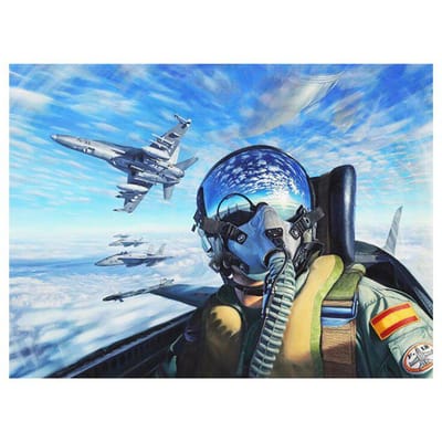 Volledig Rond 5D Doe-het-zelf Diamantschilderij Vechter Luchtmacht Borduurwerk Kruissteek 20X30CM blue