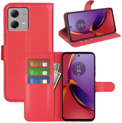MobyDefend Hoesje - Geschikt voor Motorola Moto G84 - Kunstleren Wallet Book Case (Sluiting Voorkant) - Rood