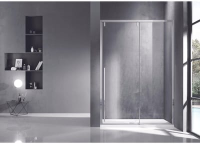 FugaFlow Efficiente Vetro Schuifdeur - 120x200cm - softclose - links/rechts - gepolijst zilver