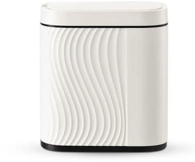 Slimme Sensor Prullenbak 8L met Deksel voor Keuken en Badkamer, Cosmetische Emmer, 26.5 x 29.5 x 14 cm (Wit) - Ruimtebesparend, Hygiënisch en Stijlvol