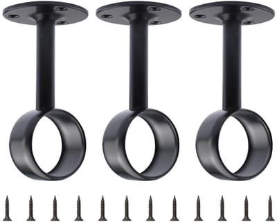 Dailygoods- Gordijnstangbeugels Zware Roestvrij Stalen Beugels - Plafond-/Muurmontagesteunen - Voor 32 mm Stangen - Voor Raam-/Kastgordijnen - Eenvoudige Installatie - Duurzaam - Gordijnsteunen