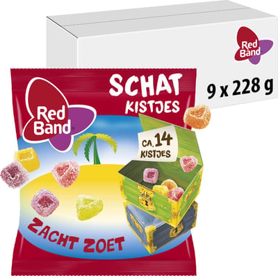 Red Band schatkistjes - snoep - uitdeel verpaking - 9x228g