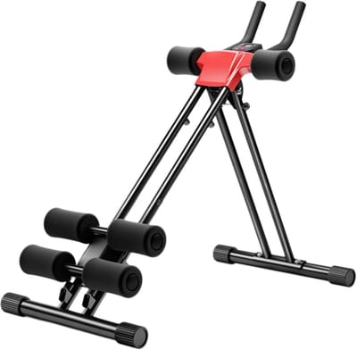 Buikspier Trainer - Core Trainer - Thuis Fitness - Dubbel Spoor Frame - Verstelbare Hoogte - Rood Zwart