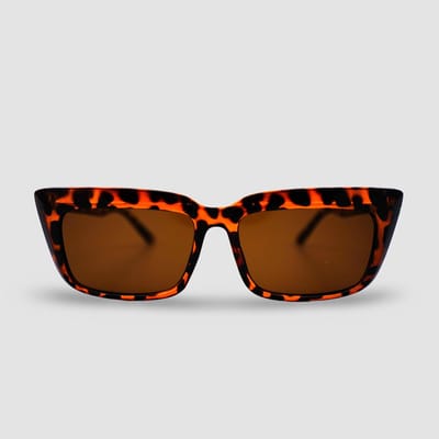 Montuurtjevoorjou - Rectangle Leopard - Zonnebril - Dames - Heren - Festival Bril - Bruin