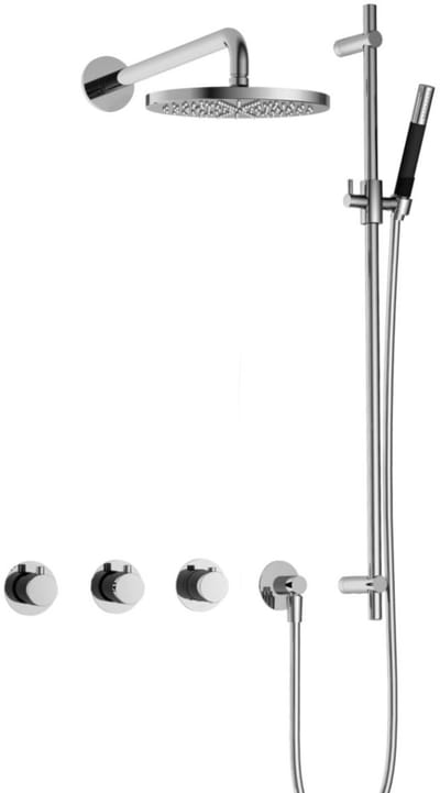 Hotbath Cobber - CB7067 - Inbouw Regendoucheset - Chroom - 2 Stopkranen - Thermostatisch - Wandarm 40 cm - Hoofddouche 200 mm - Staafhanddouche - Glijstang 900 mm - Waterbesparend