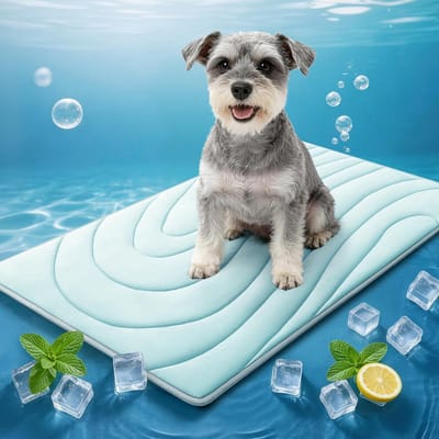 Ulisem - Koelmat voor huisdieren - 51x41 cm - Zelfkoelend - Antislip - Wasmachine bestendig - Herbruikbaar - Voor honden en katten - Voor bench en auto - Indoors en buitenshuis - Zomer - Blauw