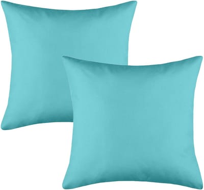 Stof Textile sierkussen Hawaii - 4x - aqua blauw - 40 x 40 cm - bank kussens - binnen/buiten - polyester