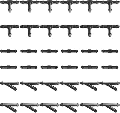 36 Stuks Ruitensproeier Slang Connector 4 mm - Universele Auto Waterslang Connectoren (Recht, T-Stuk, Y-Stuk)