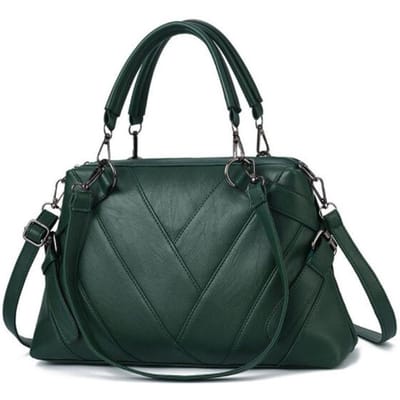 WTEMPO Sac à bandoulière Patchwork en cuir PU pour femmes, sac à main de styliste pour dames, sac de couleur unie 37*10*22cm vert