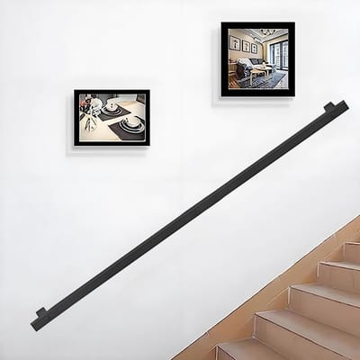 Trapleuning Wandmontage - Steun voor trap - Veiligheid bieden - Stevig metaal ontwerp - 300 cm - Zwart mat