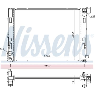Radiator, motorkoeling NISSENS 606726