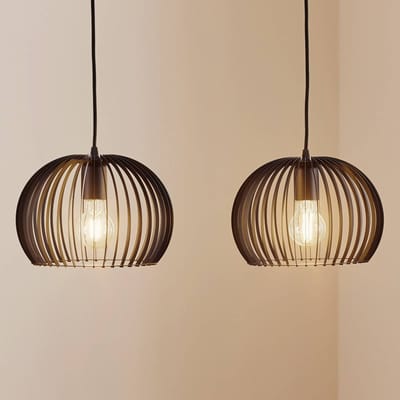 TEMAR LIGHTING Hanglamp Larus van zwart staal, 2-lamps