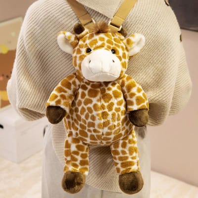 40 cm Knuffelrugzak Wilde Dieren Gevuld Zacht Luiaard Lam Giraffe Dubbele Schouders Tas Winkelportemonnee Knuffel Cadeau 40cm backpack giraf
