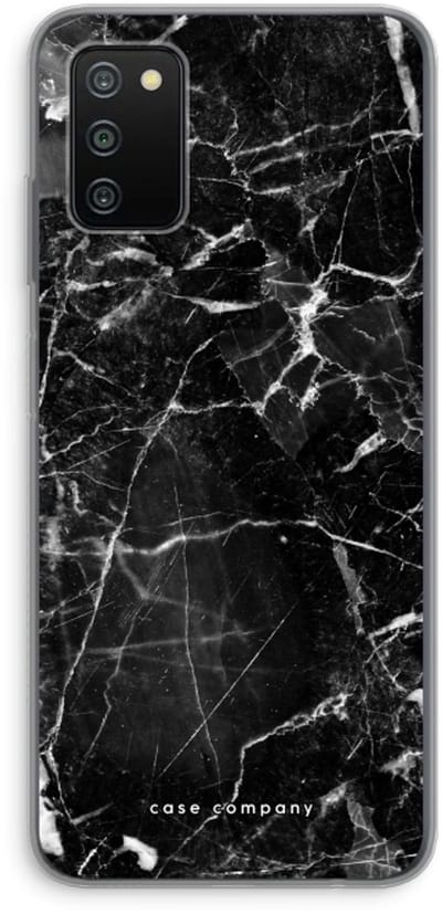 Case Company® - Hoesje geschikt voor Samsung Galaxy A03S hoesje - Zwart Marmer - Soft Cover Telefoonhoesje - Bescherming aan alle Kanten en Schermrand