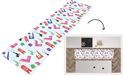 Keukenloper - Loper keuken - Patronen - Fabriek - Huis - 200x50 cm - Keukenloper vinyl
