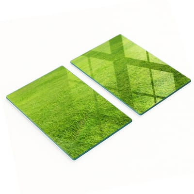 Multifunctionele decoratieve glazen keukenplanken met grasmotief, 2x40x52 cm