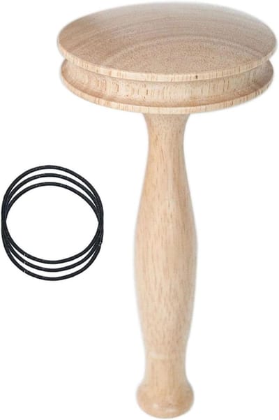 Stopgereedschap Paddenstoel - Repareer Hulp - Truien Repareren - Handgemaakt Ontwerp - 14.5 cm Hoog - Houtkleur