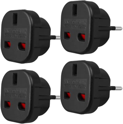 Maclean MCE72- 4 stuks Adapter voor Britse UK naar Europese EU-stekker