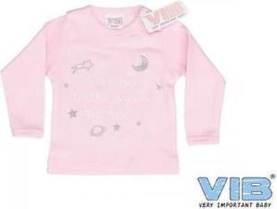VIB® - Baby T-Shirt I Love You to the Moon and Back (Roze)-(3-6 mnd) - Babykleertjes - Baby cadeau - zwangerschap aankondiging - geboorte cadeau