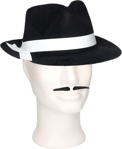 Smiffys gangster kostuum - hoed - nepsnor - maffia thema - gangster thema - carnaval