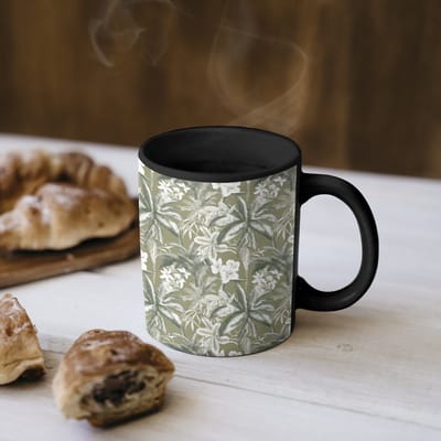 Magische Mok - Foto op Warmte Mokken - Koffiemok - Botanisch - Bloemen - Groen - Magic Mok - Beker - 350 ML - Theemok