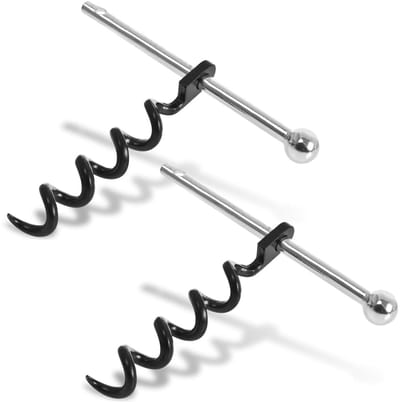 Dailygoods- Kurkentrekker Mini - Draagbare Wijnflesopener - Sleutelhanger - Roestvrij Staal - Ergonomische Handgreep - 2 Stuks - Wijnopener