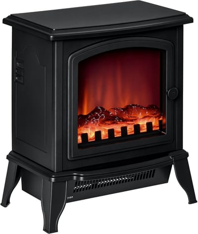 Draagbare elektrische sfeerhaard - Realistisch vlammeneffect - 1000W/2000W - Woonkamer & Kantoor - Zwart