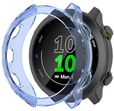 Stravo Soft Case Sport Hoesje voor Garmin Forerunner 158 / Garmin Forerunner 55 – TPU Materiaal Bescherming – TPU Case Protectie en Beschermhoes voor Garmin Smartwatches (Blauw)