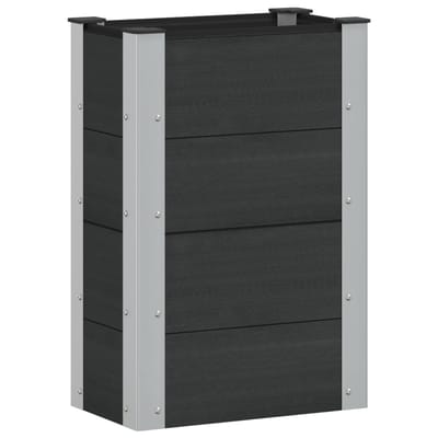 vidaXL Verhoogde plantenbak Zwart 50 x 30 x 72 cm WPC en Aluminium