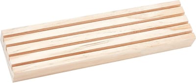 Natuurlijke Houten Displaystand voor Sieraden - 4 Slots Oorbelhouder, Kaart Houder en Organizer voor Verkoop - 7.7×31cm, Perfect voor Winkels en Beurzen