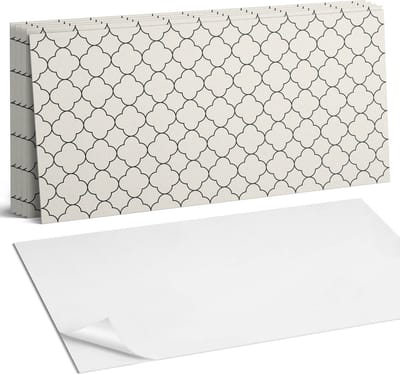 Coloray Plaktegels - Bloemenpatroon in mesh Wandtegel Zelfklevend - 60 cm x 30 cm - Romig Plaktegels - 6 stuks - Rechthoek PVC Tegels - Plaktegels Keuken - Zelfklevende Vloertegels Badkamer - Vinyl Tegels Zelfklevend - Zelfklevende Wandtegels