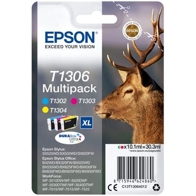 Epson Stag multipack 3 kleuren T1306 DURABrite Ultra inkt