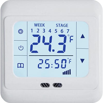 Thermostat de chauffage électrique 099 ( celsius ) 16000 (mA) Thermostat de chauffage au sol à écran LCD tactile blanc