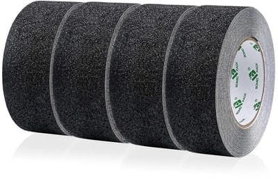 Niet-slip zelfklevende tape in zwart - 4 rollen van 5 cm x 10 m - Hoogwaardige grip voor binnen en buiten - Ideaal voor trappen en gladde oppervlakken