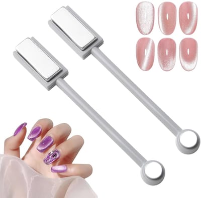 Dailygoods- Magnetische Stiften - 2 Stuks - Kattenoogvorm - Dubbele Kop - Voor Nagelkunst - Eenvoudig in Gebruik - Duurzaam Effect